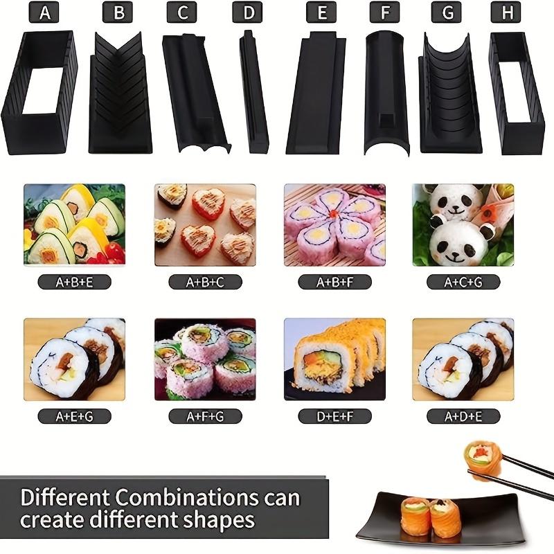 10Pcs DIY Sushi Maker Set - Includes Plastic Sushi Roller, Rice Mold, Spreader, and Kitchen Tools - Perfect for Home Cooking