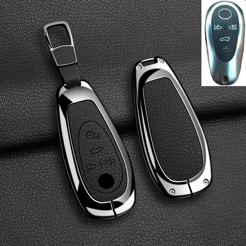 Car Remote Key Case Cover for Morris Garages MG Cyberster Zinc Alloy Leather Fob Protection Shell Auto Keychain Accessories