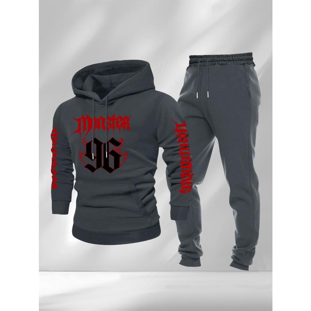 

Trendy Versatile Printed Men s Sweatshirt and Pants Set, Comfortable Fabric Suitable for Daily Seasonal Outdoor Activities and Casual Attire XL