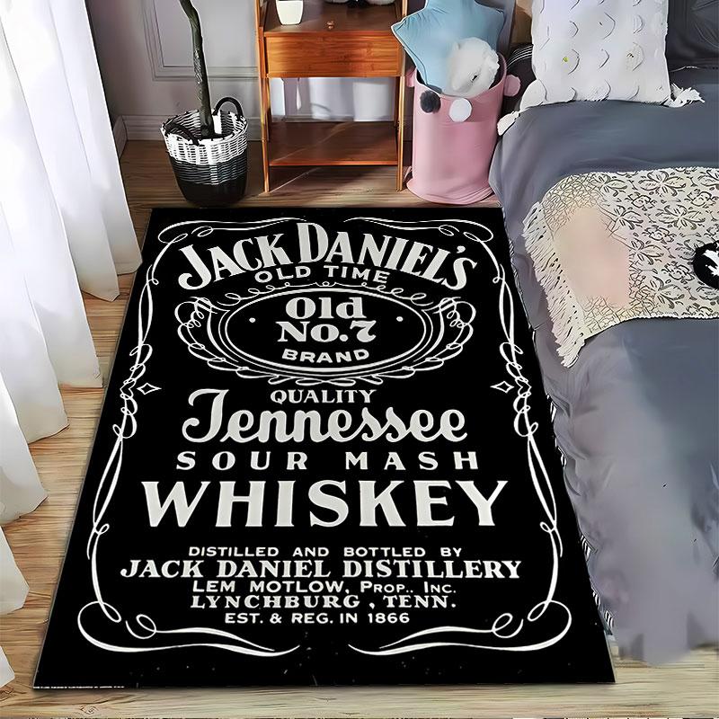 Jack Daniel's Label Carpet Suitable As a Non-slip Mat for the Living Room or Bedroom Sofa