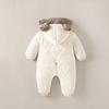 Baby Boys and Girls Bodysuits Cute Cartoon Hooded Winter Pajamas - Thickened Padded Fashion Warm Baby Pajamas