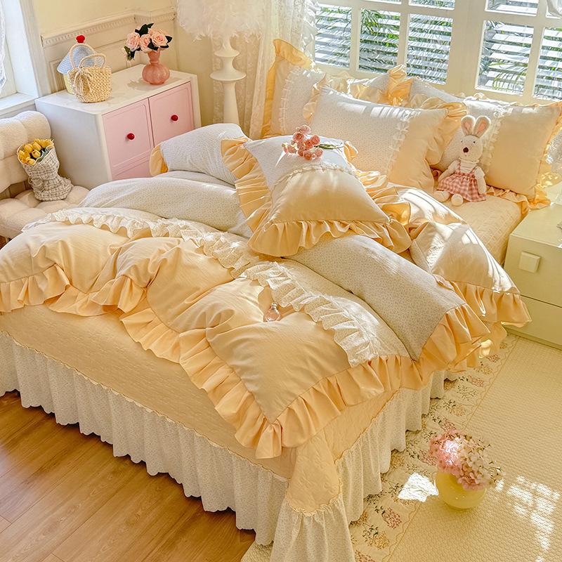 

Ультрамягкий хлопковый комплект с кружевом Облако - Цветок Сладкий Сон 1.5m Bed Set - Duvet Cover 200x230cm