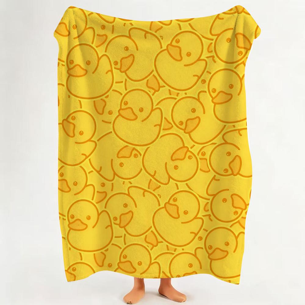 Toy Y Yellow R Rubber D Duck Throw Flannel Throw Blanket Suitable for Sofa Living Room Bedroom