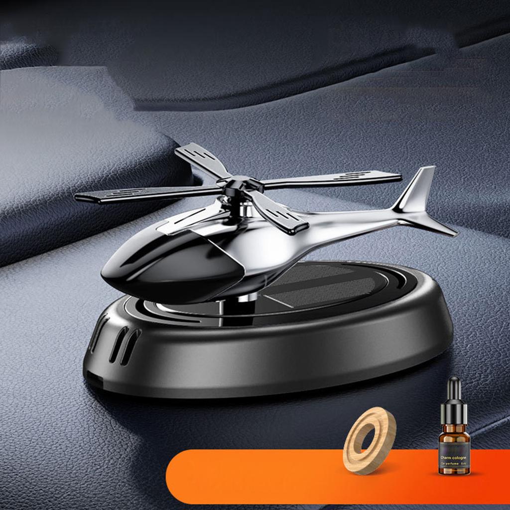 Car Aromatherapy Solar Airplane Car Center Console Perfume Ornaments, Rotating Seat Car Aromatherapy Creative Car Ornaments 10ml