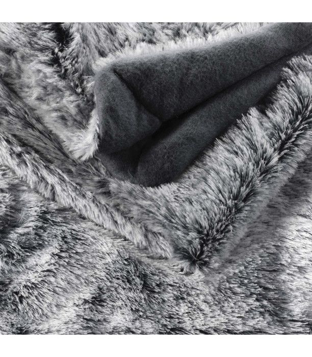 Plaid 180 x 220 cm imitation fourrure – Antartic Gris