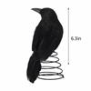 Tree Topper Spooky Halloween Crow Tree Topper with Scarf Pompom Ball Miniature Christmas Ornaments for Party Supplies Halloween