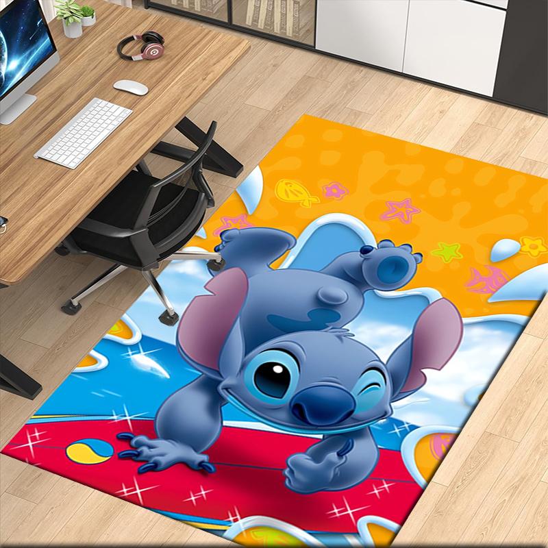 Stitch Printed Carpet, for Office Chair Living Room Bedroom Kitchen Room Decor Gifts.
