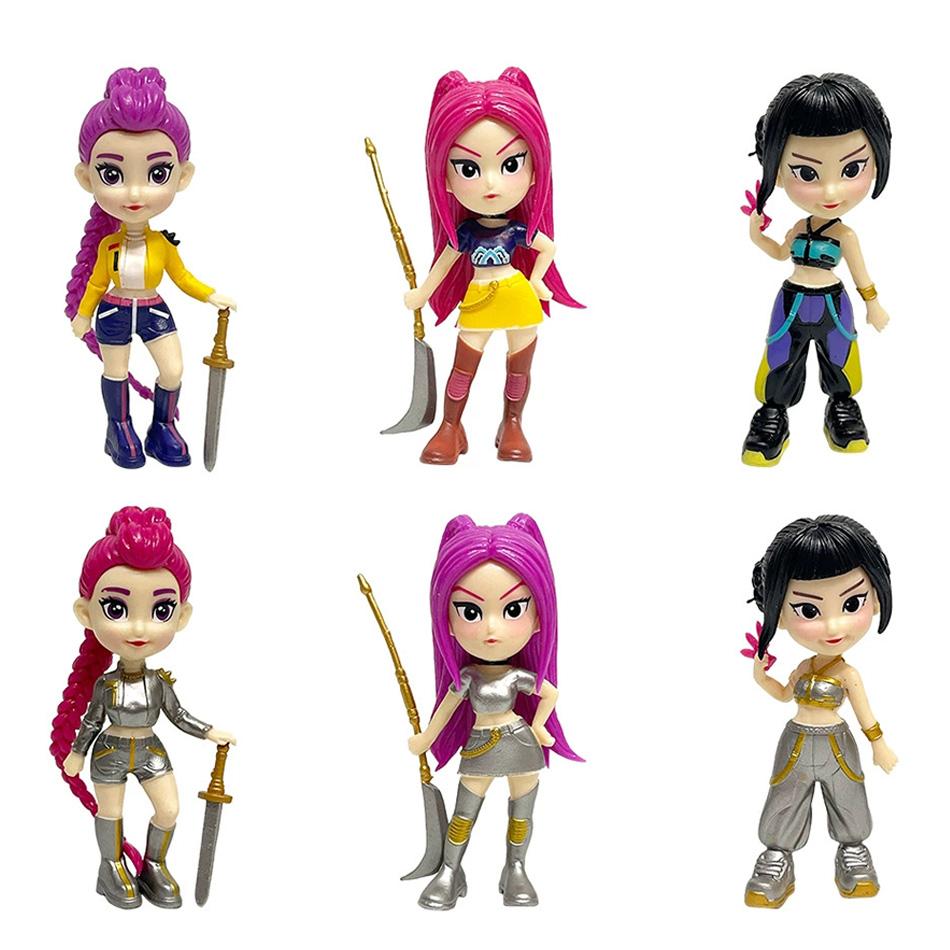 Anime KPop Devil Hunter Doll Vinyl Toy Rumi Mira Zoi Character Vinyl Mask Blind Box Ornament Toy Birthday Gift