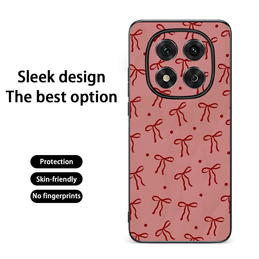 Bow Cute Pink Design Ins Girl Phone Case For Redmi Note 14 13 12 11 Pro Plus S 5G 14C A3 Soft Black Phone Cover
