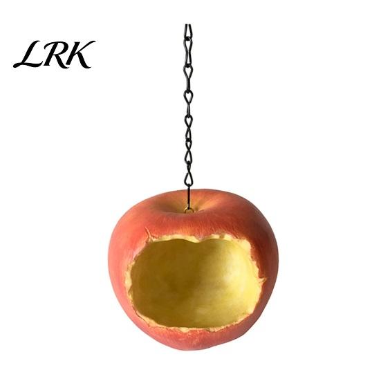 Decorative Bird Feeder Fruit Shape Hanging Feeder, Outside Resin Bowl, Large Capacity Weather-proof Feeding Station for Outdoor Garden Patio