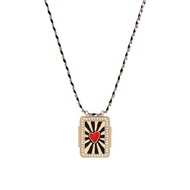 Chic Tarot Card Designs Necklace Adjustable Length Tarot Symbolic Card Pendant Necklace for Daily and Party Wear