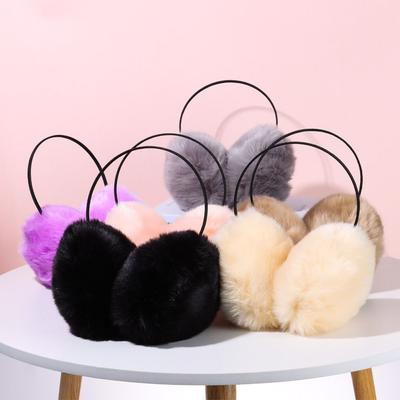 Sevimli Soğuk Geçirmez Kulak Koruma Kadın Sahte Tavşan Kürk Kulak Çantası Sıcak Earmuffs Peluş Earmuffs