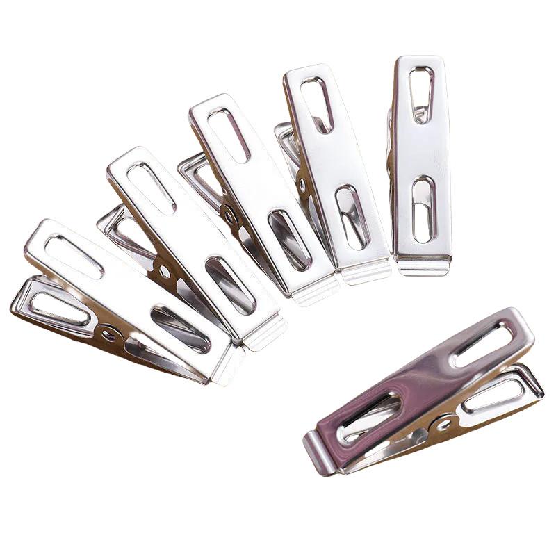 20Pcs Stainless Steel Flat Jaw Laundry Clips, 4.5cm Spring Clothes Pins for Socks, Towels and Cloth