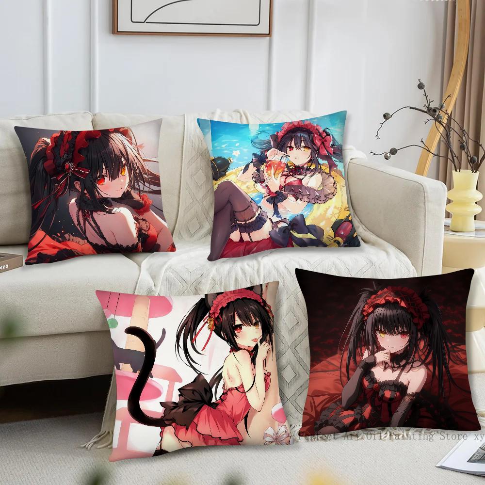 1Pc Tokisaki Kurumi Anime Date A Live Pillow Case Square Pillow Bedroom Sofa Leisure Comfortcarliving Room Home Decoration 40X40