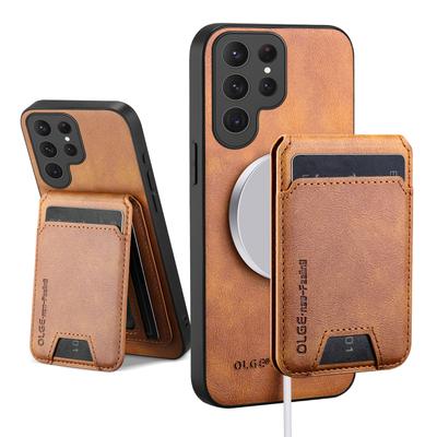 Wallet Card Holder Case for Samsung Galaxy S25 S24 S23 S22 S21 S20 Ultra Plus FE Edge Magnet Cover Leather Mag-safe Stand Shell