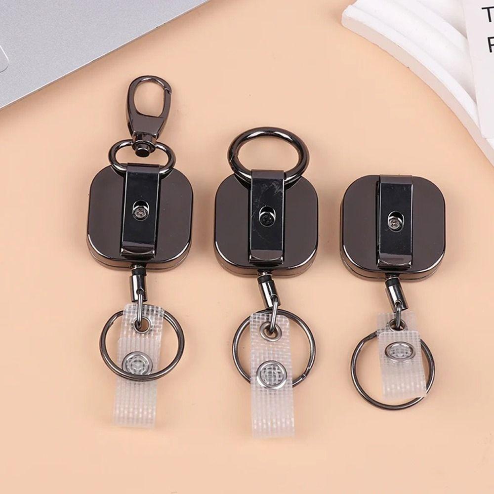 Tragbarer Metall-Zugspulen-Karabiner Einziehbarer Anti-Verlust-Ausweisspulen-Clip Einbruchsichere Kette Organizer Outdoor