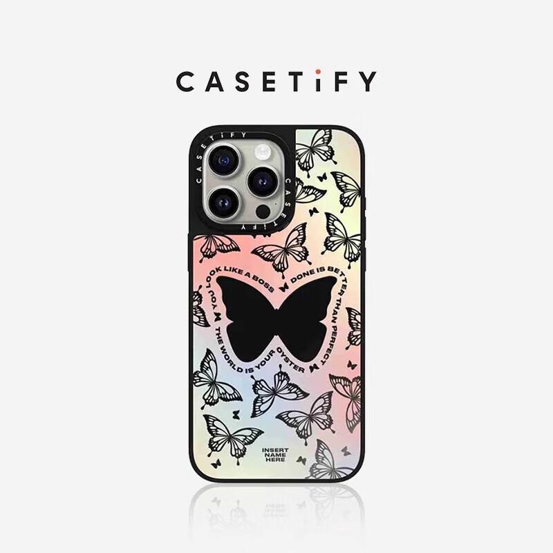 CASETiFY Iridescent Butterfly Mirror MagSafe iPhone Case