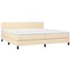 Sommier à lattes avec matelas - Maison Exclusive - 200x200cm - Tissu Crème - LED Colorée