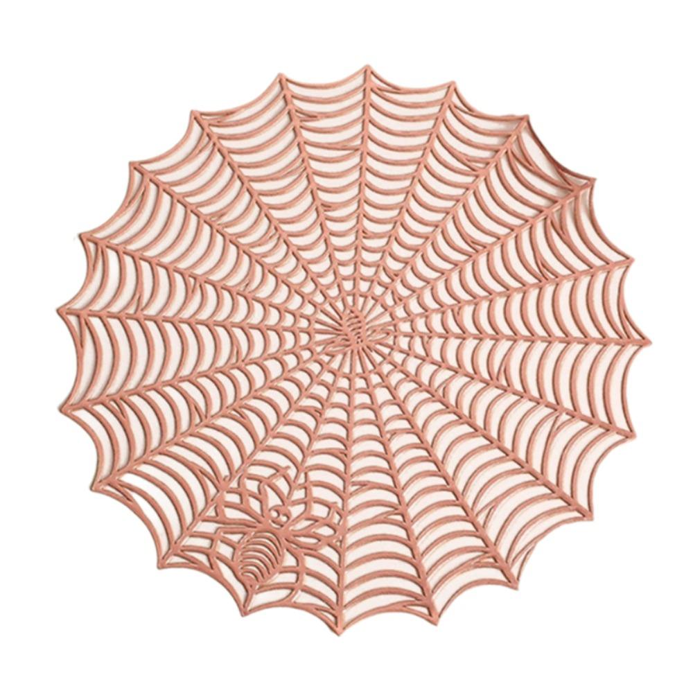 4PCS Hollow Out Spider Web Coaster PVC Tableware Heat-Insulating Mat Cup Mat Restaurant 10 cm/3.94 in