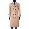 Men's Trench Coat Casual Extra Long Double Breasted Male Windbreaker Coat Spring M-6XL
