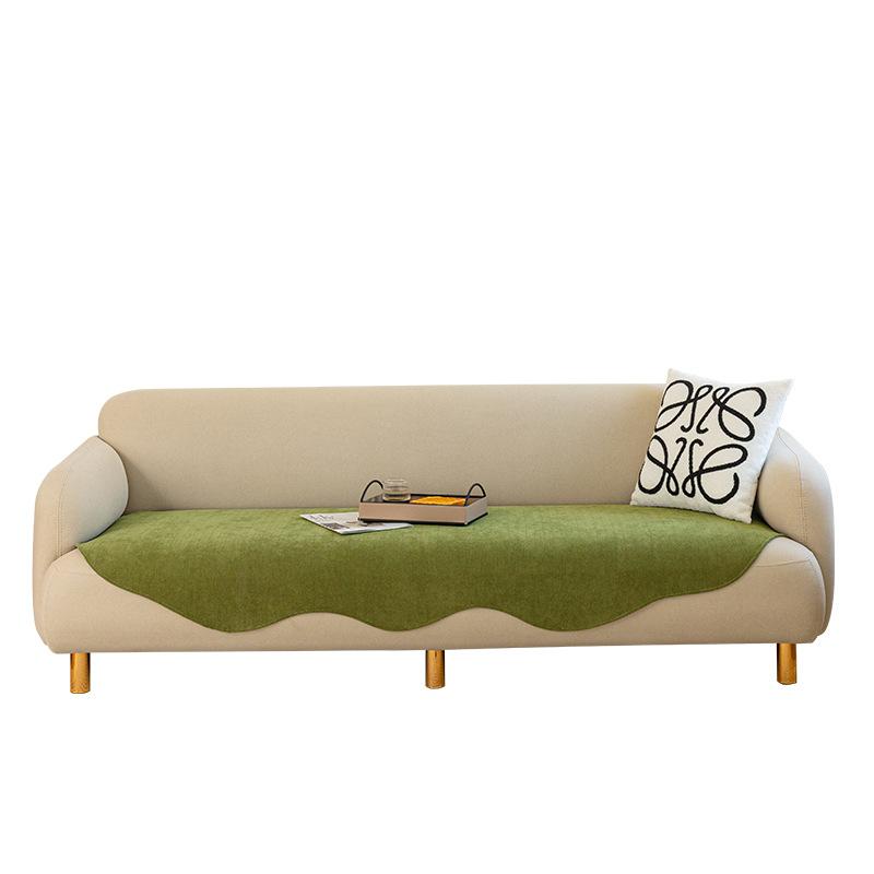 Geformtes Sofakissen Chenille Rutschfest Fischgrätmuster Kissen Sofabezug Rückenlehnenhandtuch Kratzfest