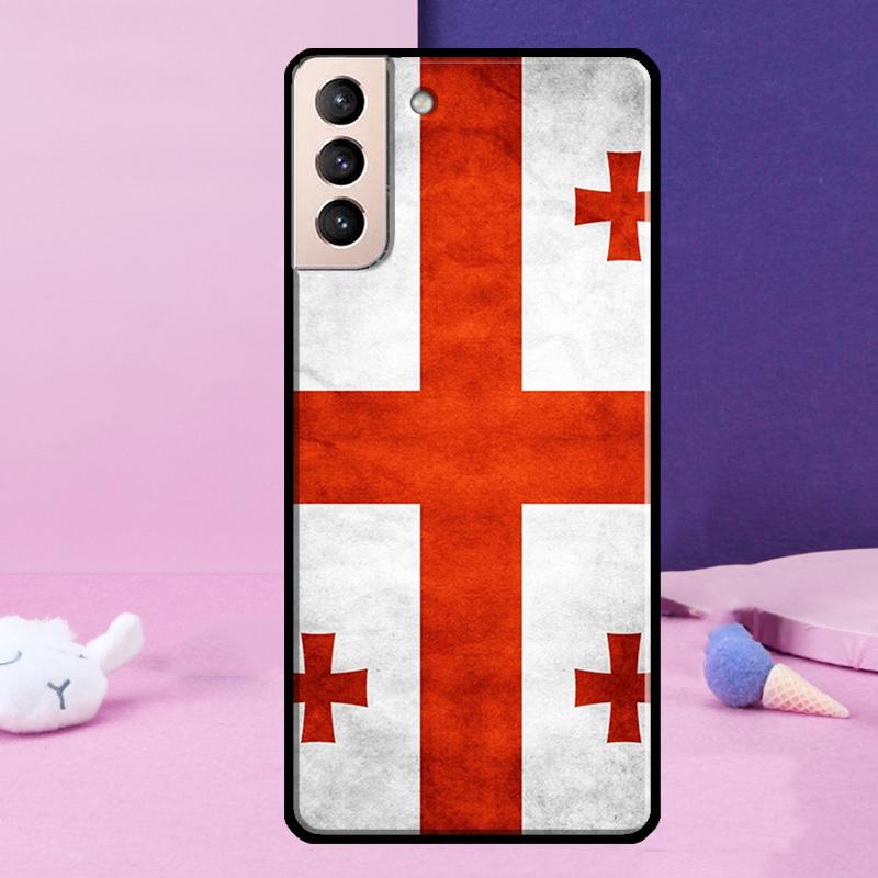 Georgia Flag Phone Case For Samsung Galaxy S25 S24 Ultra S9 S10 S20 S21 S22 Plus S23 FE S24 FE Cover