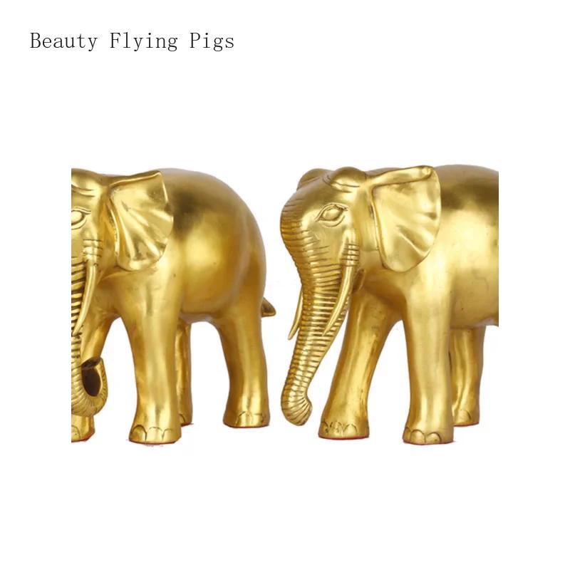 1 pair of metal elephant ornaments water absorbing elephant home decor living room decoration handicrafts opening gift