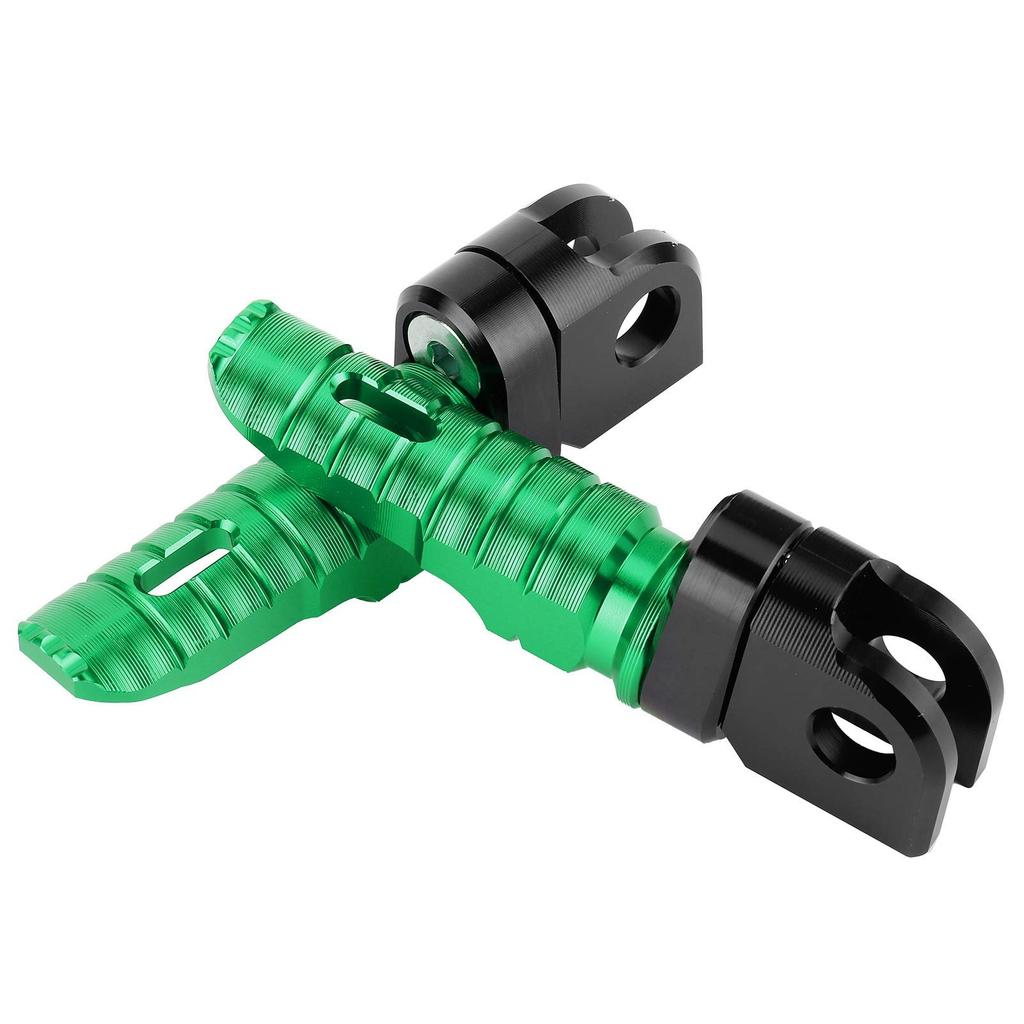 Yctze Pair of Front Foot Pegs Aluminum Alloy Pedals Fits Kawasaki Ninja Z125PRO Z250 / SL Z400Z900 (Green)