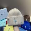 Winter Warm Knit Hat Rabbit Fur Faux Snowflake Rhinestone Earflap Beanie Fashionable Soft