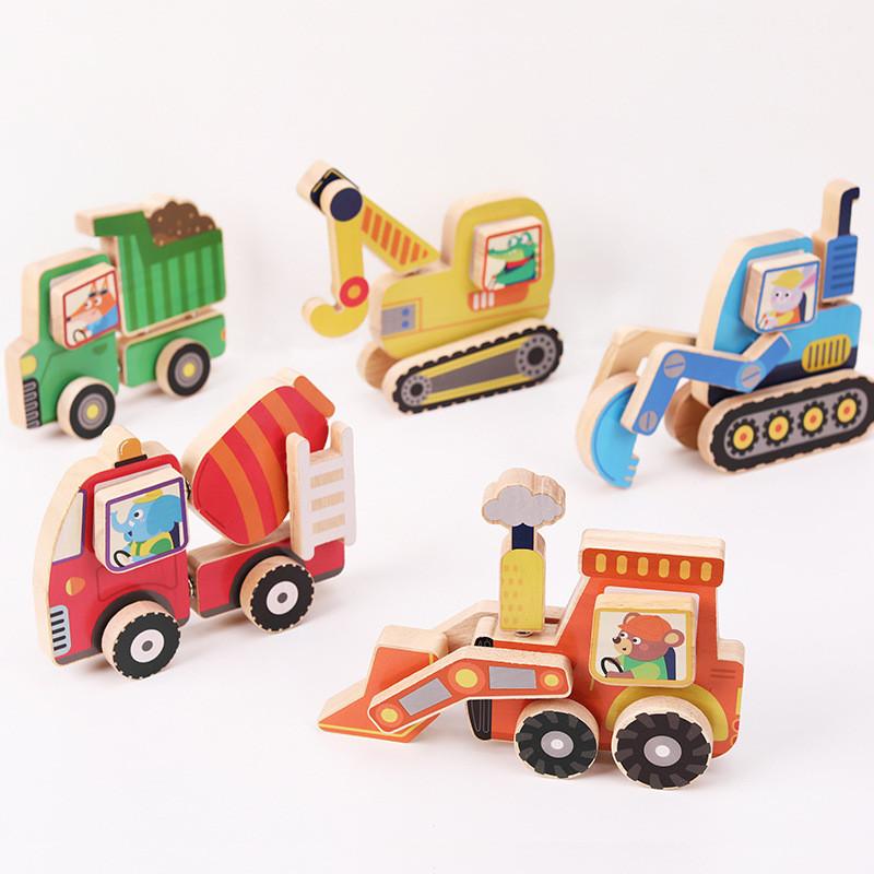 Wooden Construction Vehicle Toy Set For Stem Science Experiments And Educational Play