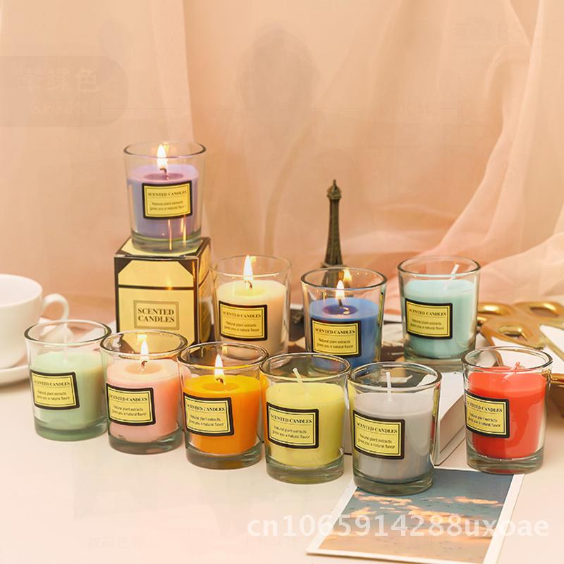Niche Aromatherapy Candle for Household Sleep Aid Handcrafted Plant Wax Scented Cup-Shaped Essential Oil Fragrance for Indoor