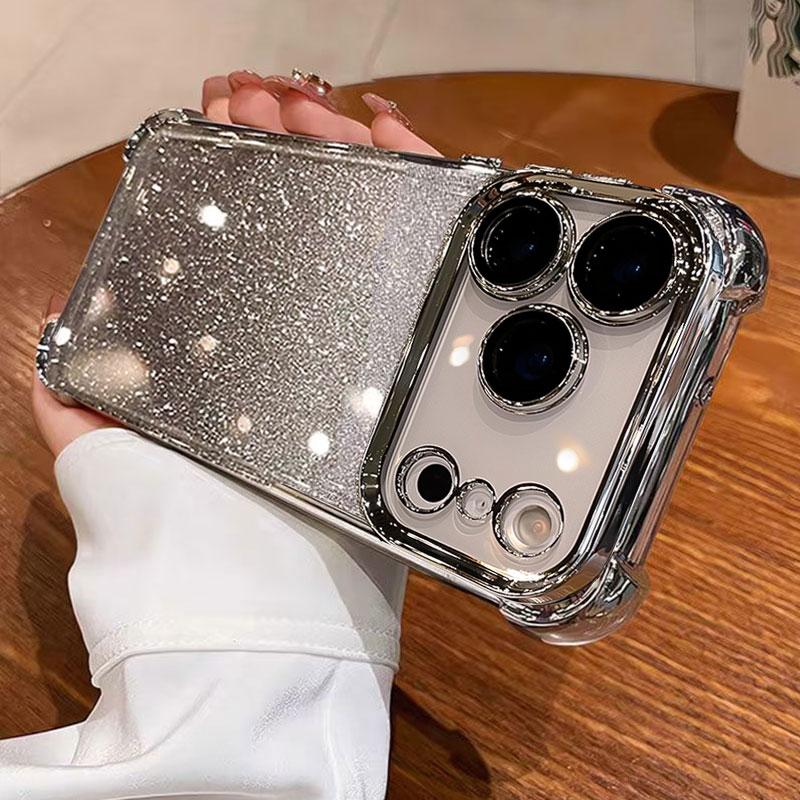 iphone17promax Case Luxury Shiny Cover For iphone 17 pro max air Clear Soft Silicone Shockproof Phone Cases iphone17pro Gift