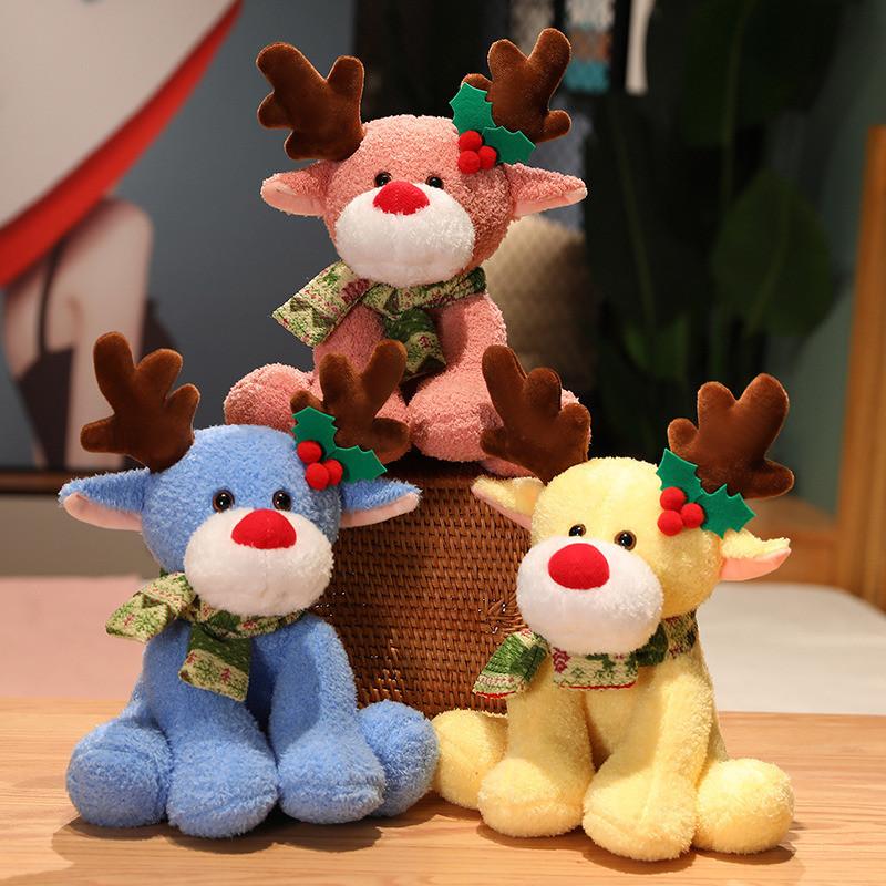 Toy Plush Reindeer Christmas Stuffed Doll Gift For Kids Decorations Bedroom