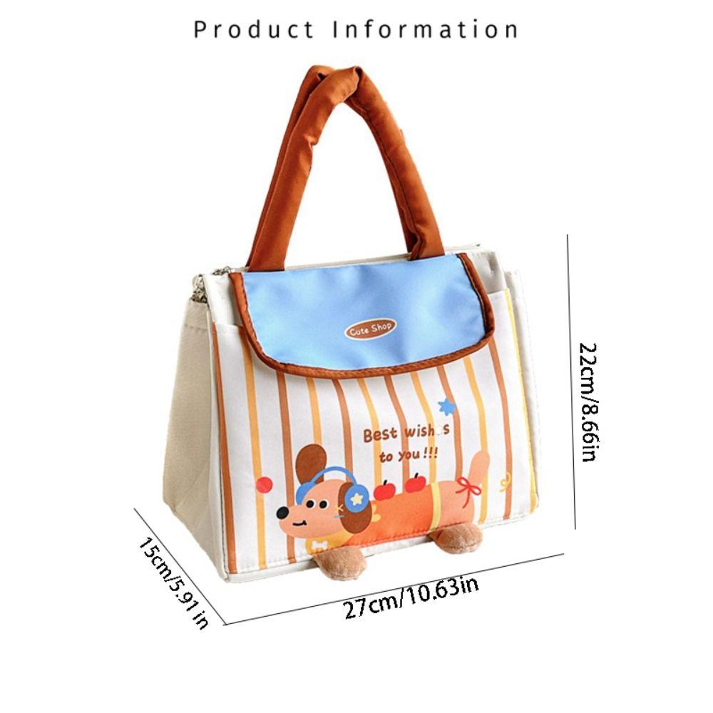 Cute House Lunch Box Bag Portable Food Thermal Handbag Practical Cartoon Lunch Bag  Home/Office