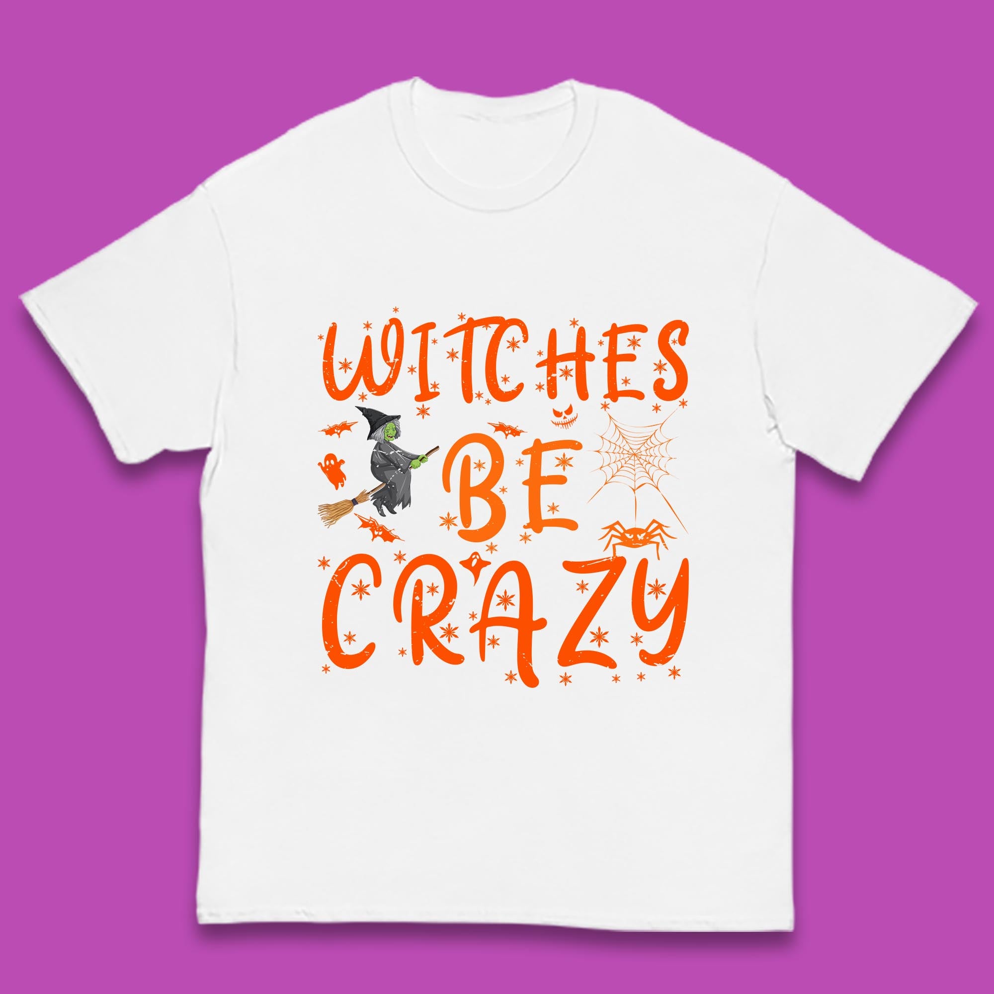 Witches Be Crazy Halloween Basic Witch Witches Be Trippin Witchy Halloween Quote Kids T Shirt 140