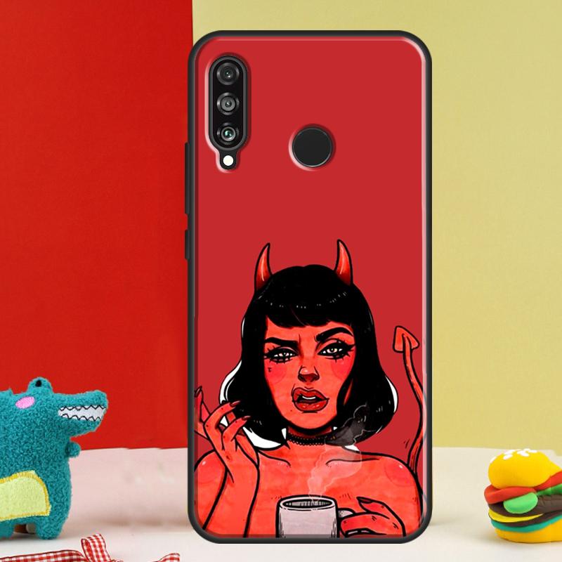 Devil Girl Woman For Huawei Nova 5T 9 10 SE 12i 12s 11i Y91 Y90 Y60 Y70 Y72 Y61 P60 P30 Pro P20 P40 Lite Case