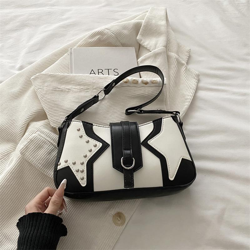 Hot Girl Retro Style Crossbody Motorcycle Bag Shoulder Bag for Women Single-Waist Bag