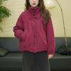 Women’s Winter Solid Color Thickened Warm Cotton Jacket Casual Loose Slimming Versatile Short Basic Outerwear for Daily Wear
