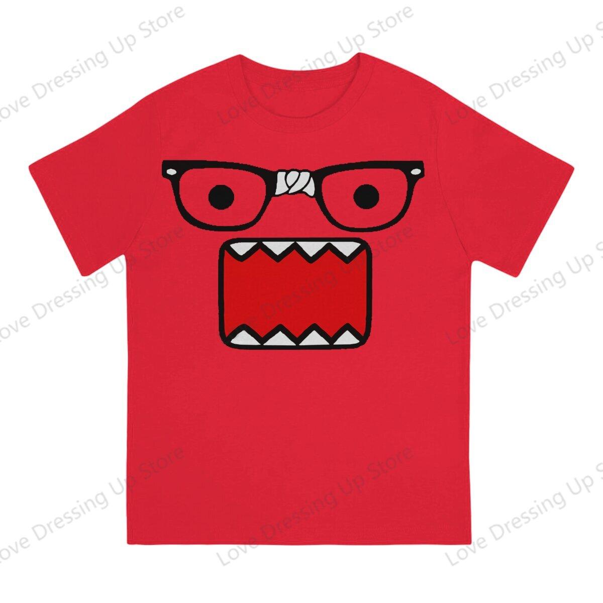 Comfortable season Domo Kun Print Funny Short Sleeved T-shirt Men Women Versatile  Couple Tops S