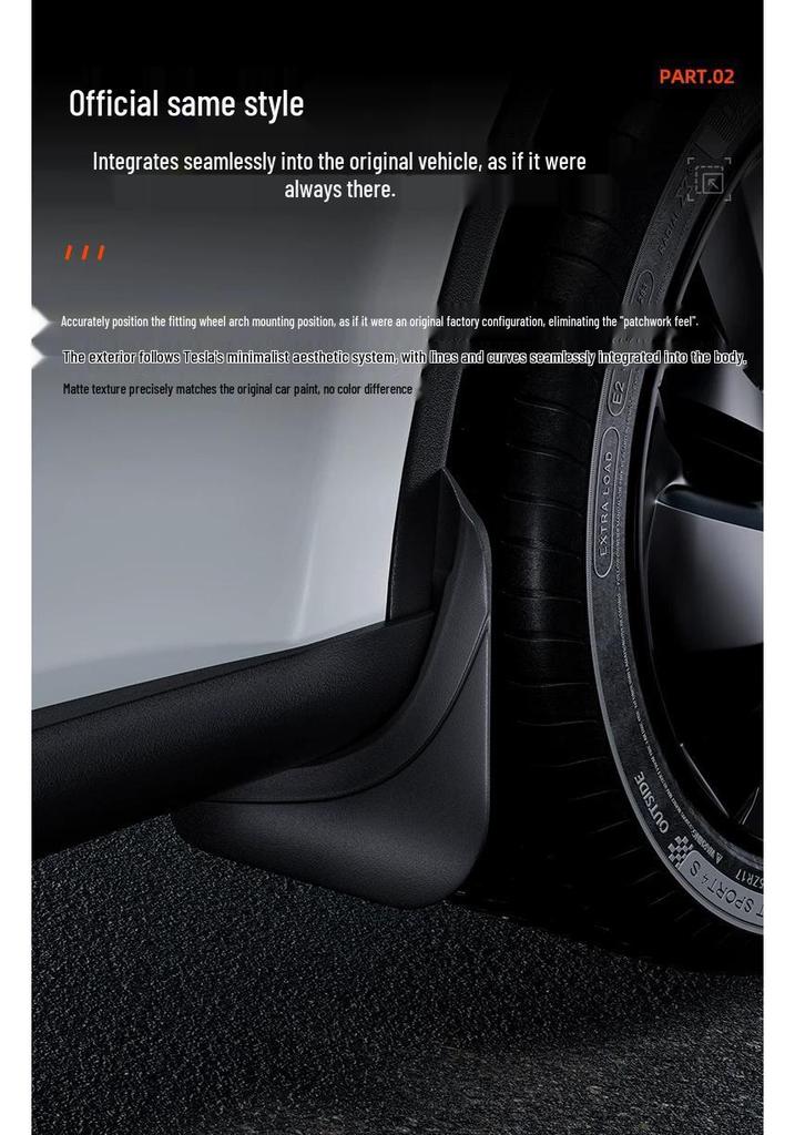Tesla Mudguards: Updated Model 3/Y & Six-Seater Y Front Row Tire Modification Accessories