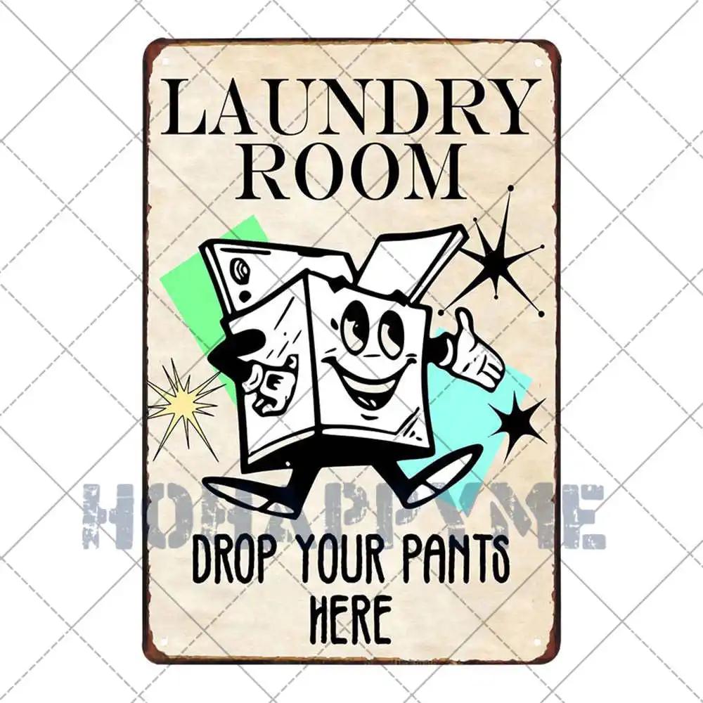 Segni Targa Retro per Lavanderia Segno Pittura su Latta Vasca Idromassaggio Bagno Metallo Poster Adesivi Murali Vintage Decorazione Casa Piatti 20x30cm