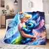 Stitch Cartoon Flannel Blanket for Travel Picnics Bedrooms Sofas Beds Chairs Print Home Decor New