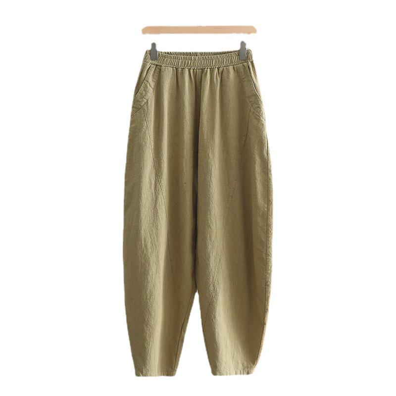 Women's Plus Size Cotton-Linen Zen Tai Chi Pants - 2025 Spring/Summer Retro Style