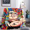 Popeye's Strength Displayed Throws Blanket Flannel Blankets Plush for Couch Bed Gifts for Men Women Travel Picnic Blanket Christmas Fan Gifts