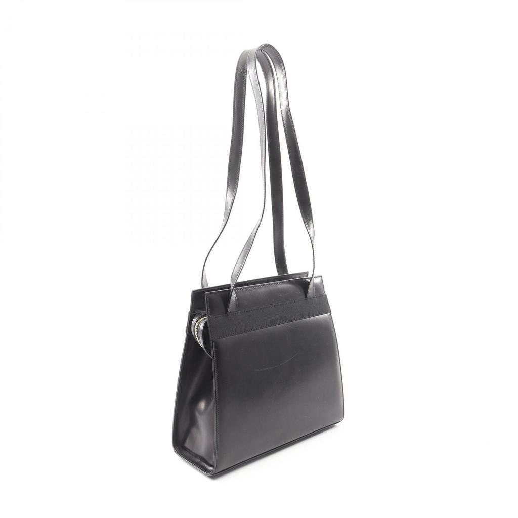 Used Salvatore Ferragamo Vara ribbon Shoulder Bag leather Black Used Women