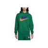 Nike Club Fleece Logo Print Hoodie With Fleece Lining Men Hoodie Peacock-Green FN3105-365