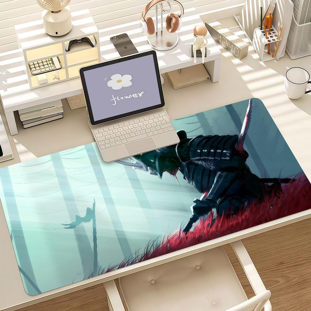 Japanese Samurai Mouse Pad Anti Slip Rubber Edge Locked Thickened Laptop Gaming Desk Mat