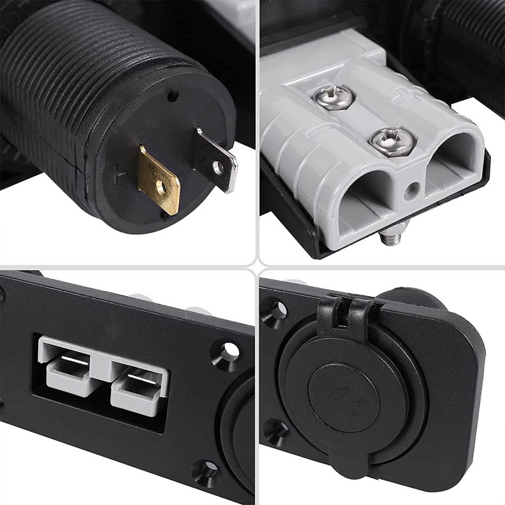 3 In 1 Flush Mount Recessed Plate Dual Quick Charge Universal Charger Panel Car Socket LED Mounting Bracket Panels Camper