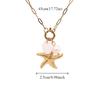 Handmade Ocean Style Necklace Sea Star Pearl Starfish Neck Chain  Female Lady Girl