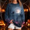 Women's Fashion Casual Halloween Print Round Neck Sweatshirt